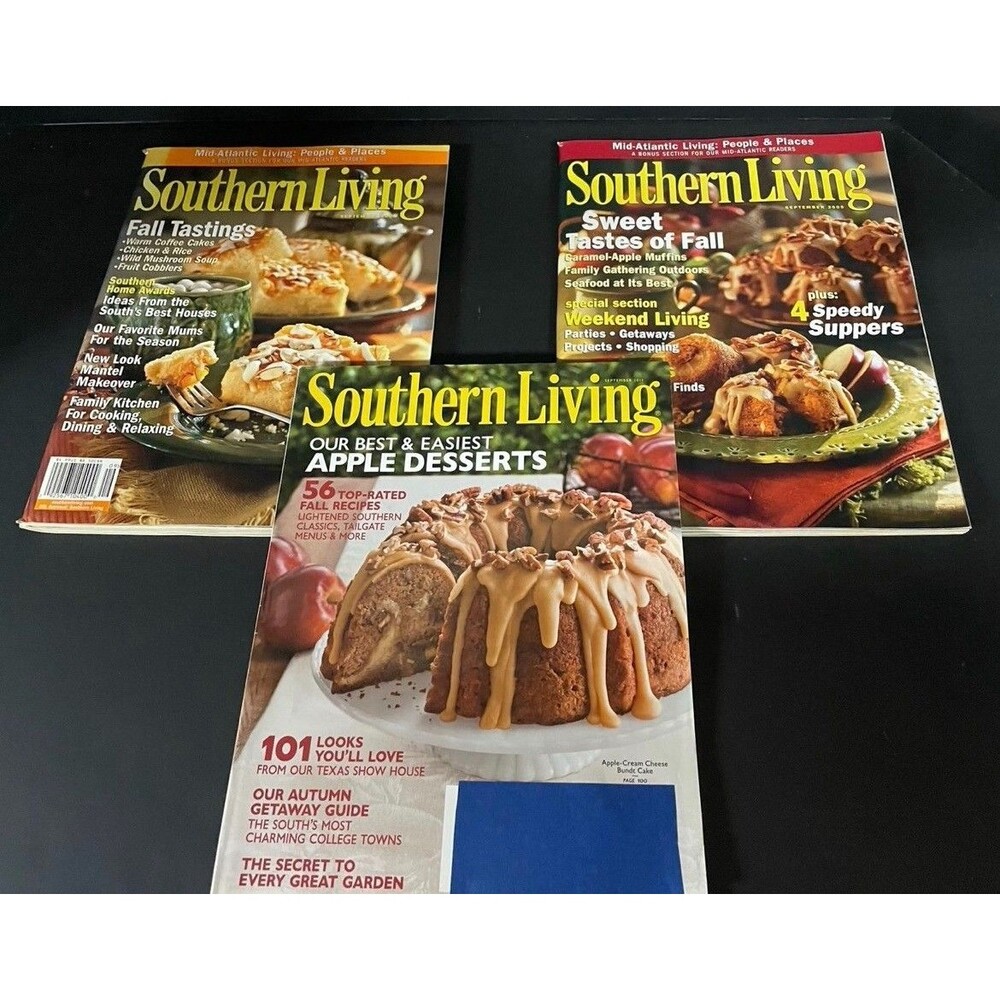 Southern Living Fall Themed Magazine Issues Sept 2004, 2005, 2011 (3)